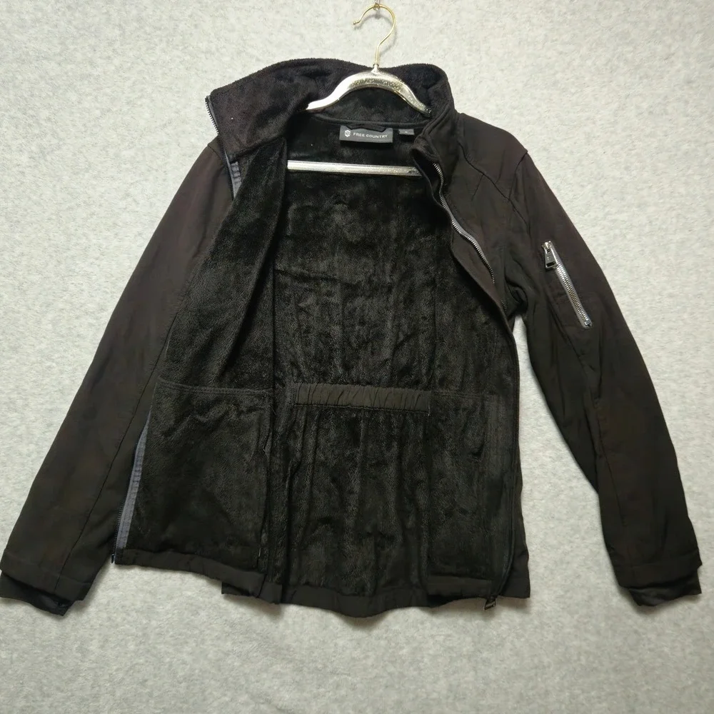 FREE COUNTRY Womens Journey Softshell Jacket Small Black Fleece Lined Cozy Soft‎